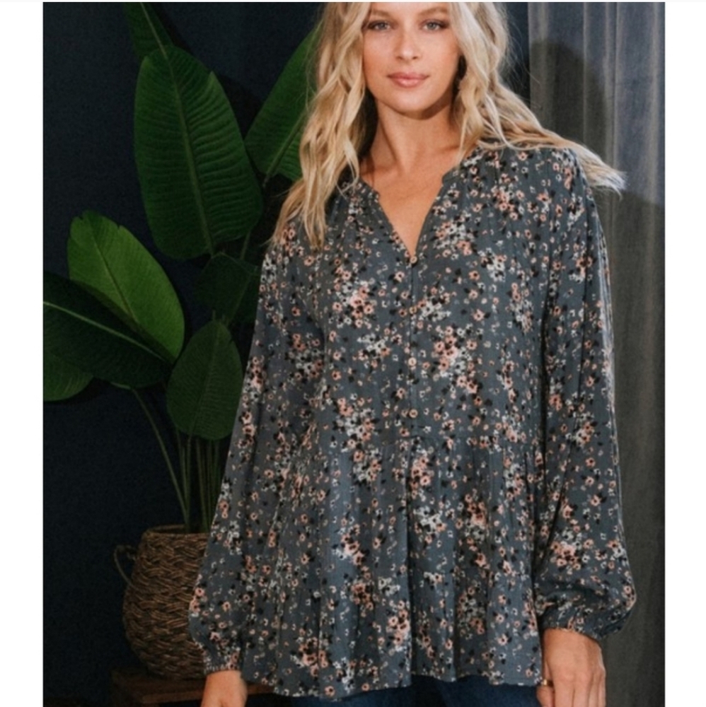 68864 Floral Babydoll Top